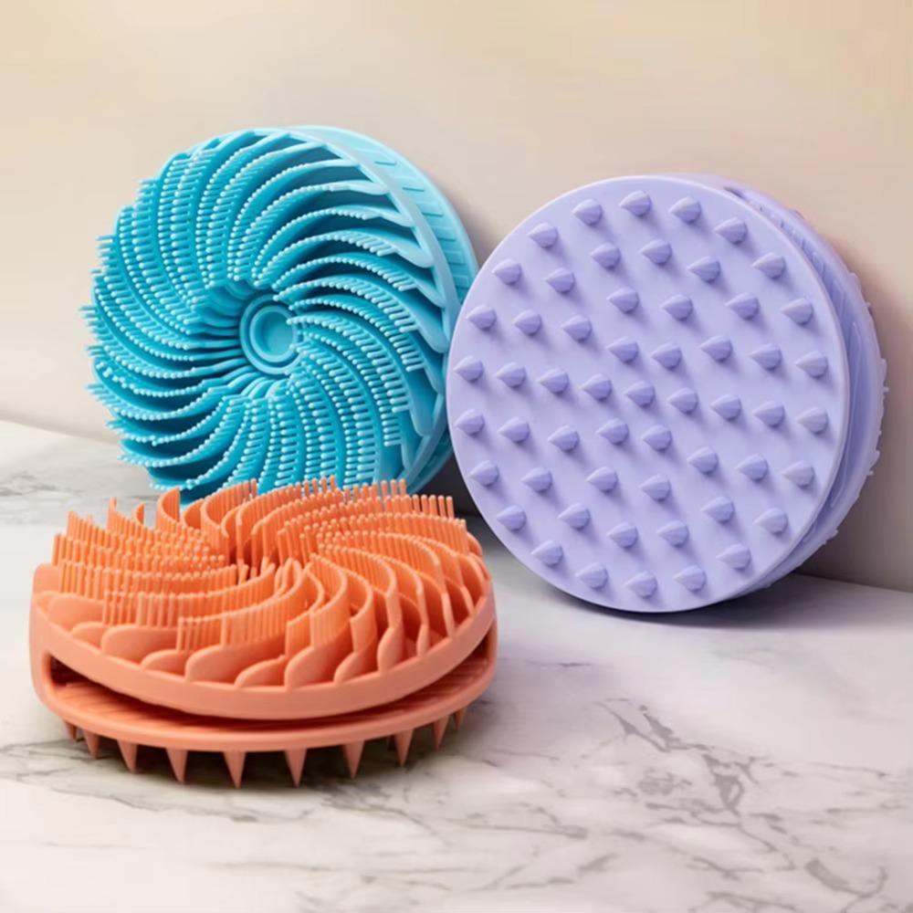 Двусторонняя щетка для душа с мягкой щетиной, силиконовая щетка для очищения тела, щетка для шампуня, массажная, многофункциональная щетка для ванны для отшелушивания