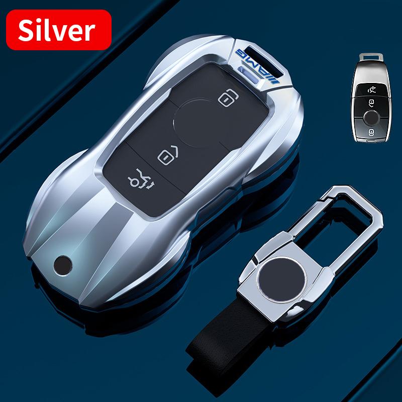 Применить к Mercedes-Benz Key Case Car Metal Protection Cover E300L C260L GLC A200 C200 GLA GLB GLS Modified Decorative Accessories
