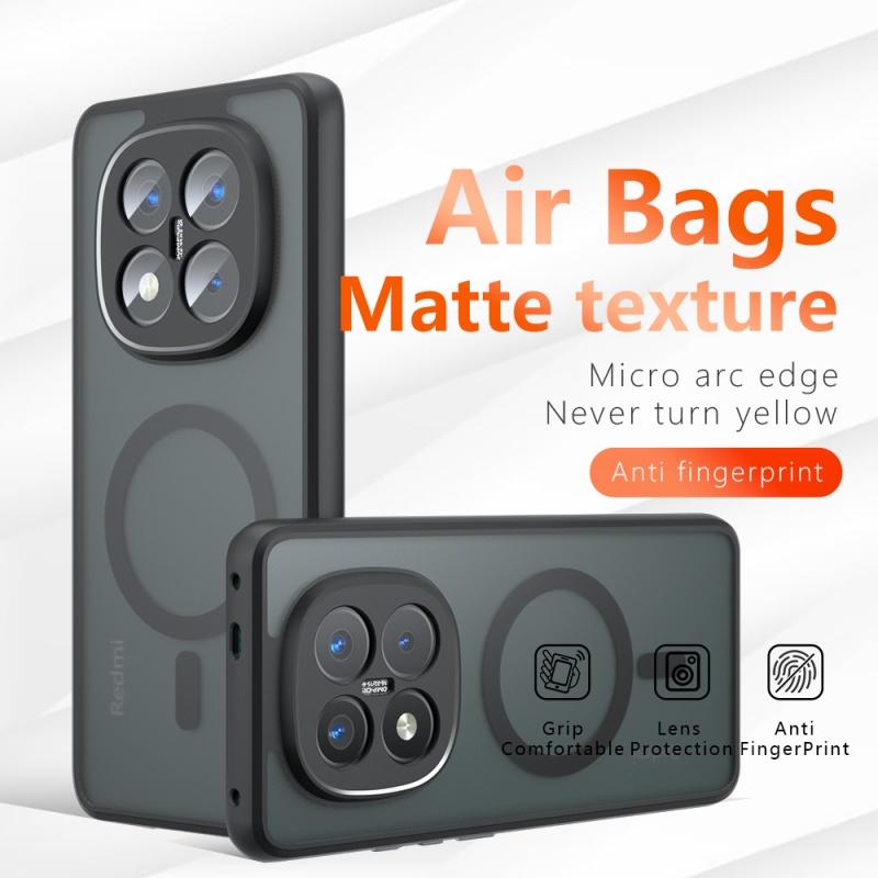 Для Xiaomi Redmi Note 13 14 Poco X7 Pro Plus 5G Чехол Magsafe Ударопрочный Встроенная Подушка Безопасности Угол Нежелтеющий Материал Мягкий Чехол