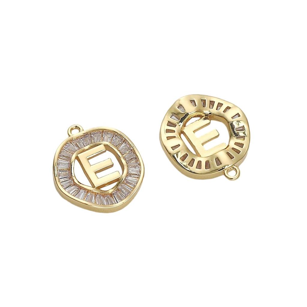 Copper Zirconium Inlaid 26 Letter Pendant For DIY Jewelry Making Craft Accessories
