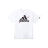 adidas SS22 Дышащая футболка с большим логотипом и круглым вырезом с короткими рукавами, топы унисекс, белые GL0870