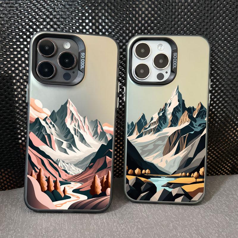 Чехол для телефона с горным пейзажем, вид на вершину, для iPhone 15 Pro Max 14 13 12 11 Pro Max Mini 15 14 Plus, противоударный, лазерная задняя крышка