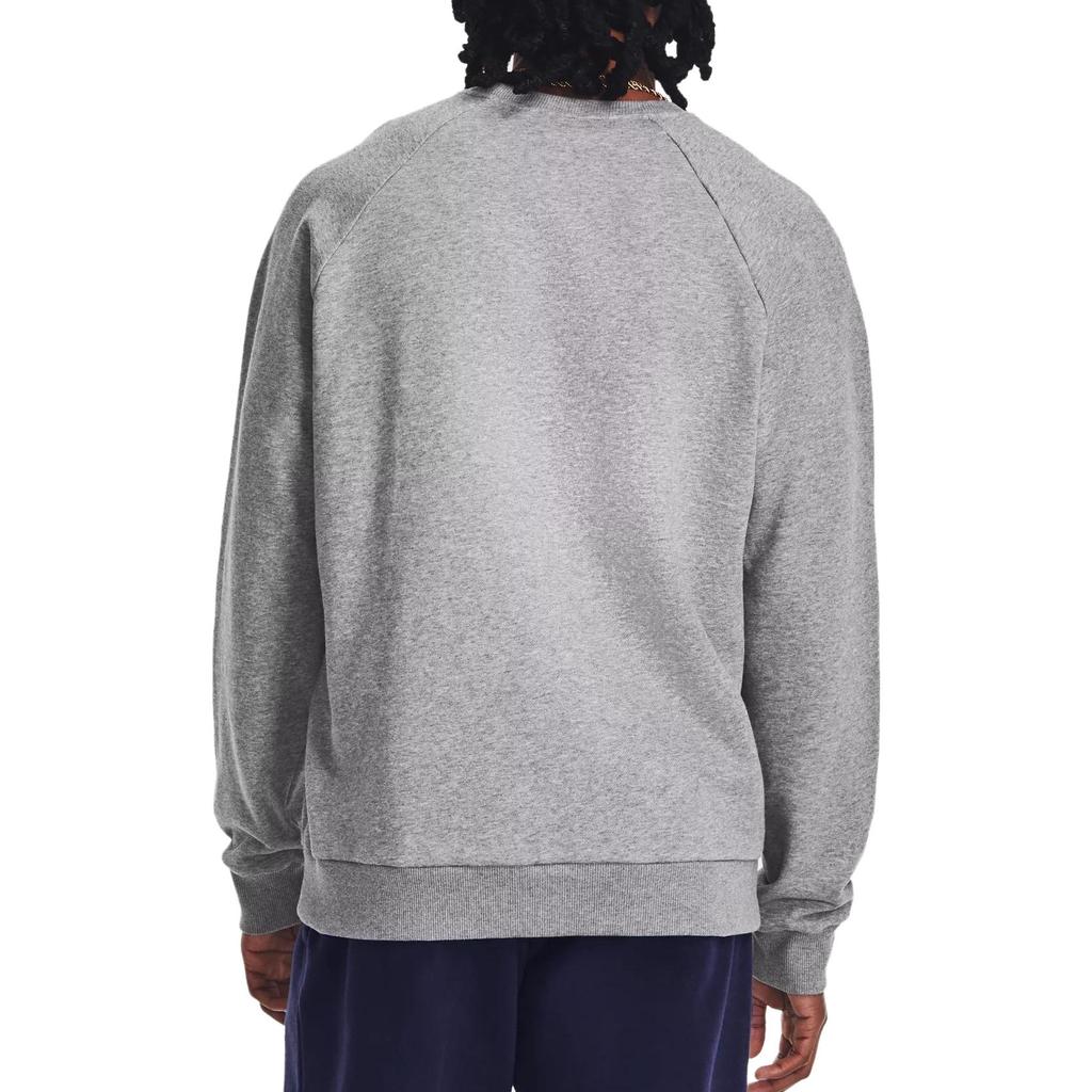 Under Armour Мужская толстовка Ua Rival Fleece Crew Solid Color с длинным рукавом, серая 1379755-025