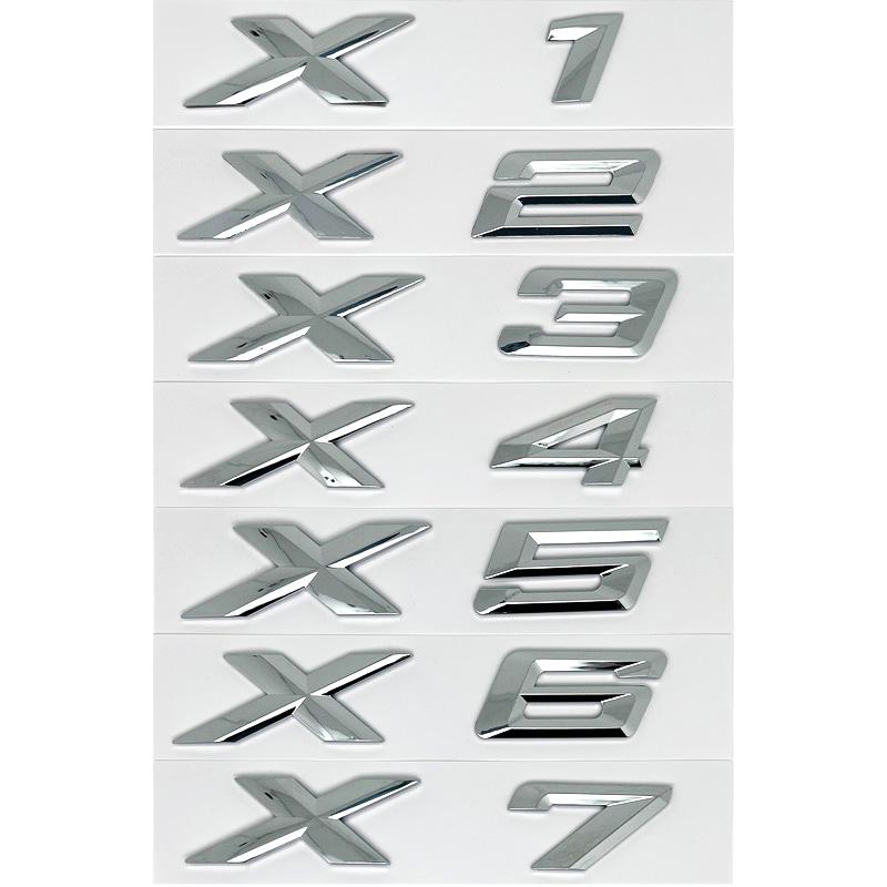 Para BMW X1 X2 X3 X4 X5 X6 X7 GT Logo emblema del maletero trasero insignia 3D ABS cromo negro pegatina del coche calcomanías ac