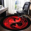 1pc Yin Yang Dragons Office Round Area Rug, Under Office Chairs Bedroom Living Room Home Decor, Room Deco, Available in Various Sizes 087