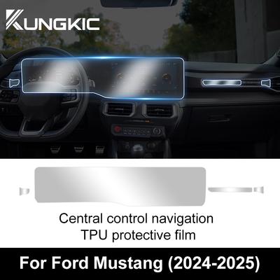 ТПУ для Ford Mustang 2024 2025 Защитная пленка для экрана навигации центральной консоли Наклейка в салон Антицарапины Аксессуары Декор