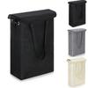 Slim Laundry Hamper With Lid Narrow Laundry Basket With Handle Upgrade Foldable Dirty Clothes Hamper Portable Skinny Hamper