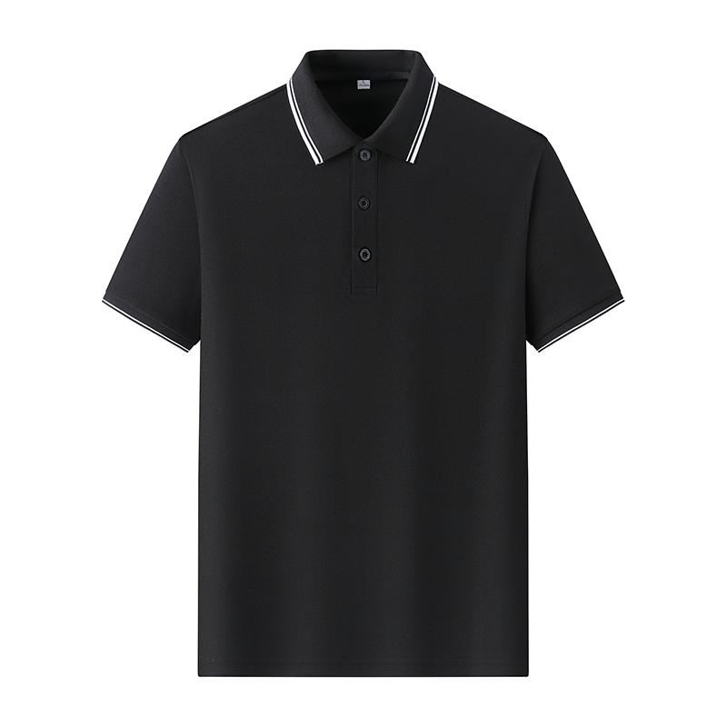 Cool Ice Silk: Popular Summer Color blocked Collar Men's Short sleeved Polo Shirt