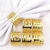 6pcs Gold & Silver Napkin Rings Wedding Serviette Ring Alloy Table Napkin Holder Hotel Western-style Food Table Craft Decoration