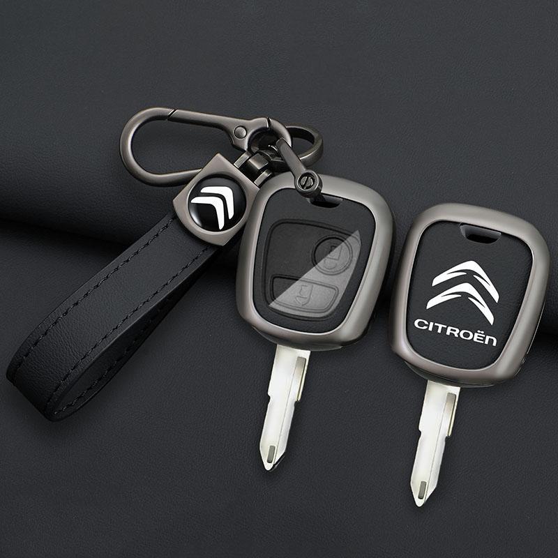 Zinc Alloy Leather Car Flip Remote Key Case Cover For Citroen C1 C2 C4 C5 C3 C4L C8 Berlingo Xsara Picasso C-ELYSEE JUMPY NEMO zm6