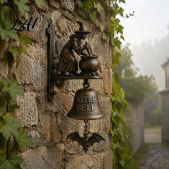 Christmas Gift for Friends Vintage Doorbell Welcome Wall Hanging Deer/Snowman/Santa Claus/Penguin/Witch Decor Wrought Iron Holiday Decor Decorative