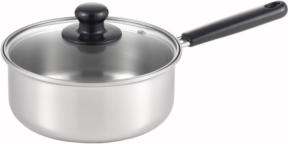 Yoshikawa Кастрюля Cook Look Basic 20 см Для газовых и бытовых плит Стеклянная крышка Из нержавеющей стали Tsubame Sanjo Сделано в Японии SJ3772 Для одной руки 2,7 л