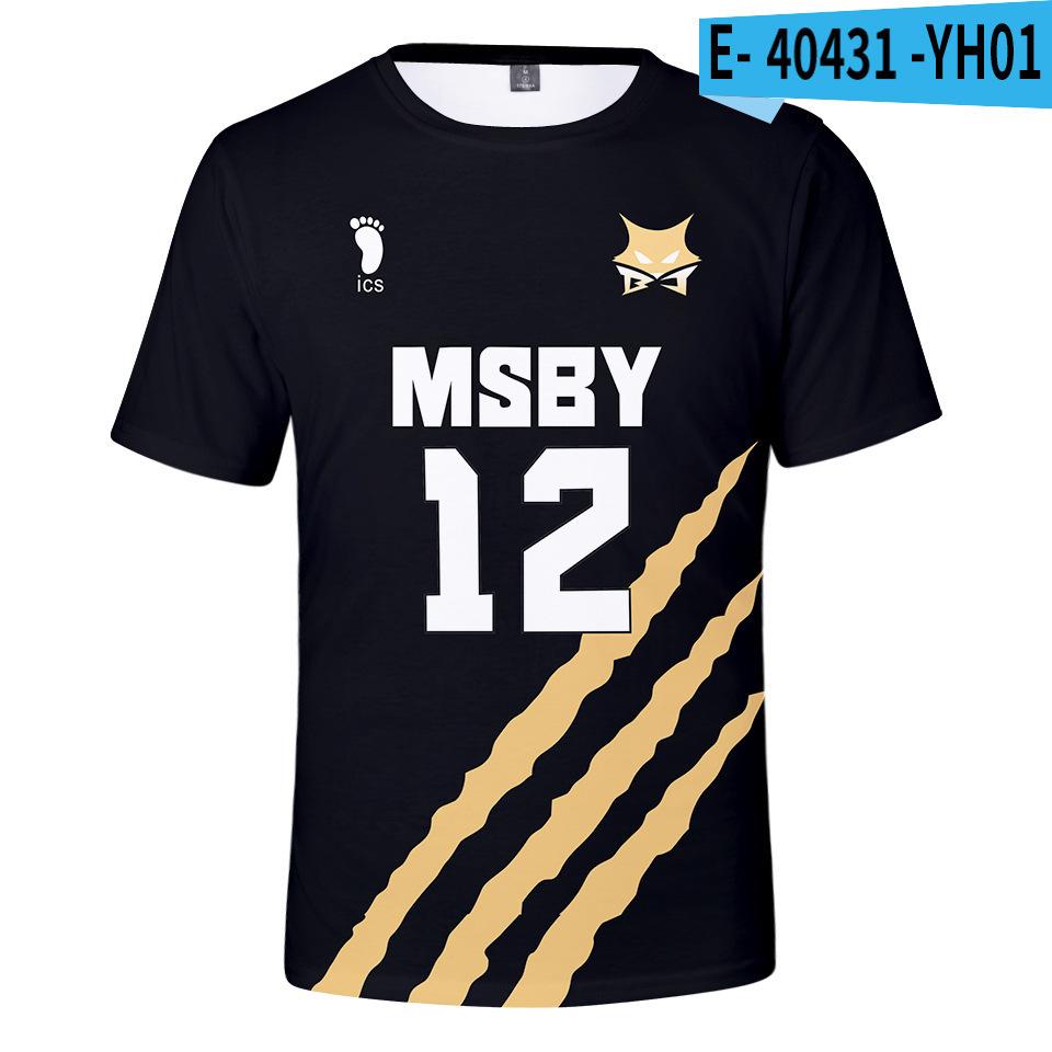 Летняя футболка с круглым вырезом и 3D-принтом волейбольной команды «Черные волки» для молодежи, модная повседневная мужская футболка с коротким рукавом