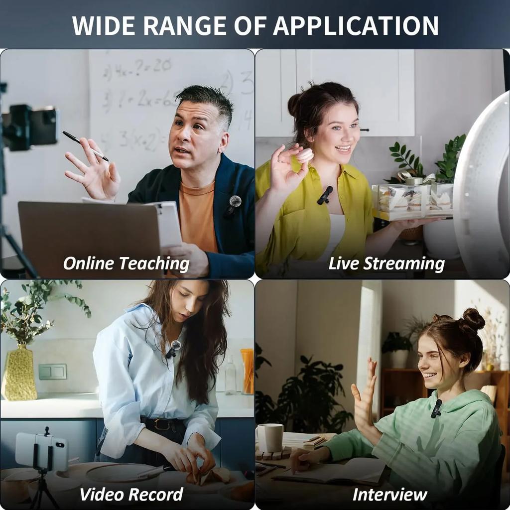 Беспроводной микрофон K9 для Android 2 микрофона для iPhone для записи видео, интервью и Plug and Play шумоподавление