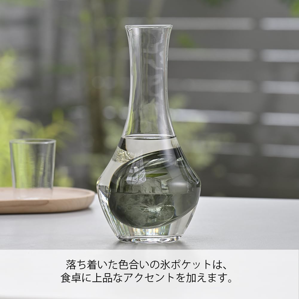HARIO Cool Carafe 360ml transparent and perfect for chilling or as a wine decanter with ice Perfect as a gift or N, capacity, gray, sake, soda,
