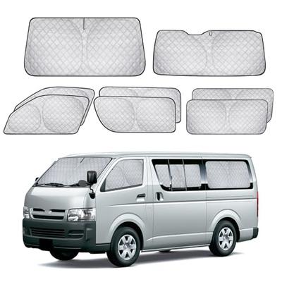 ZATOOTO Комплект автомобильных солнцезащитных шторок для Toyota Hiace 200 серии (стандарт), Шторы из 8 предметов, Теплоизолирующие, Блэкаут, Полная приватность окна, Окно автомобиля S