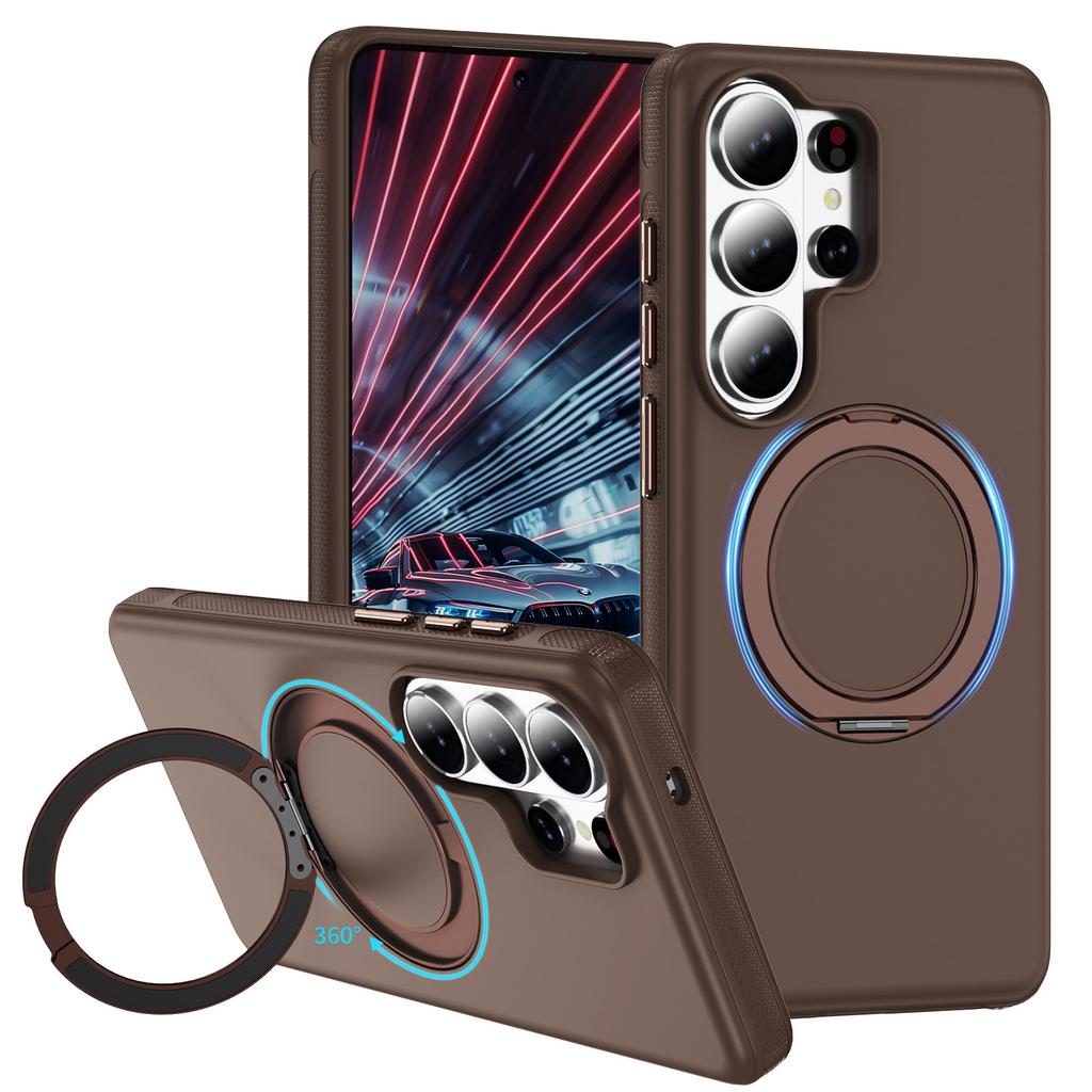 case for Samsung S26 plus ultra 360 degree rotating gear magnetic bracket phone case Skin feel anti fall Wireless Charging plain