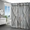 Rustic Wooden Barn Door Shower Curtain 3D Printed Bathroom Decor Farmhouse Style Home Fashion Design Trend