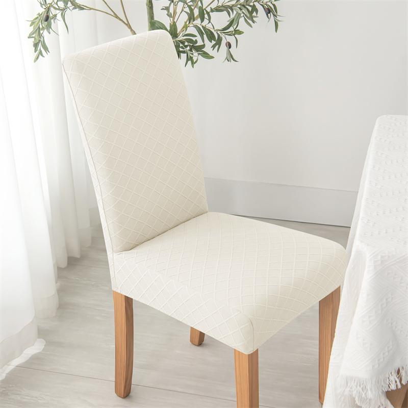 1pc Elastic Dust-proof Dining Chair Cover Solid Color Non-slip Seat Cushion Universal Simple Chair Slipcover for Hotel Banquet