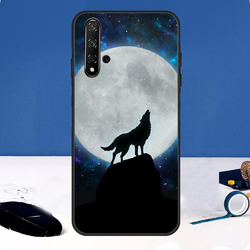 Чехол 'Воющий волк на луне' для Huawei Nova Y90 Y91 Y60 Y61 Y70 10 9 SE 11 Pro 5T 11i 8i 3i P20 P40 P30 Lite