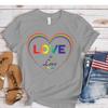 Fashion Funny Love Is Love Printed Love Graphic Lgbt Tshirts Women Summer Casual Short Sleeved Tshirts Round Neck Loose Tops