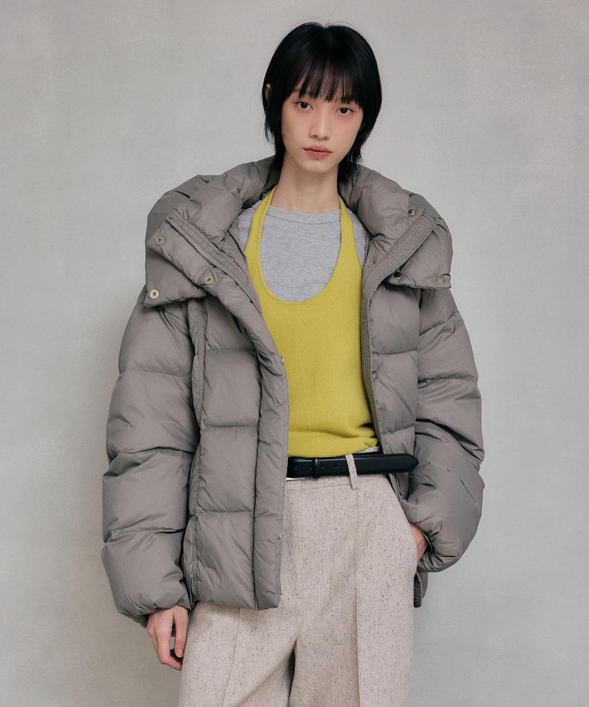 Leftseoul Easy Warm Hooded Duck Down Jumper [Grey]