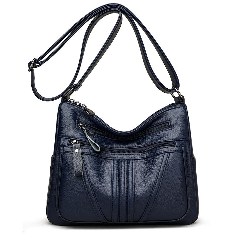 Middle-aged Bag Soft Leather Multi-layer Large Capacity Mother Bag Fashion All-in-one Crossbody Bag