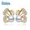 LSOOYH серьги с натуральным пресноводным жемчугом, модные свадебные серьги с цирконием и бабочкой для женщин