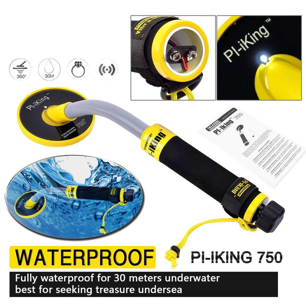 PI750 Waterproof Handheld Metal Detector for Underwater and Security Use; Detects Rings, Necklaces, and More.