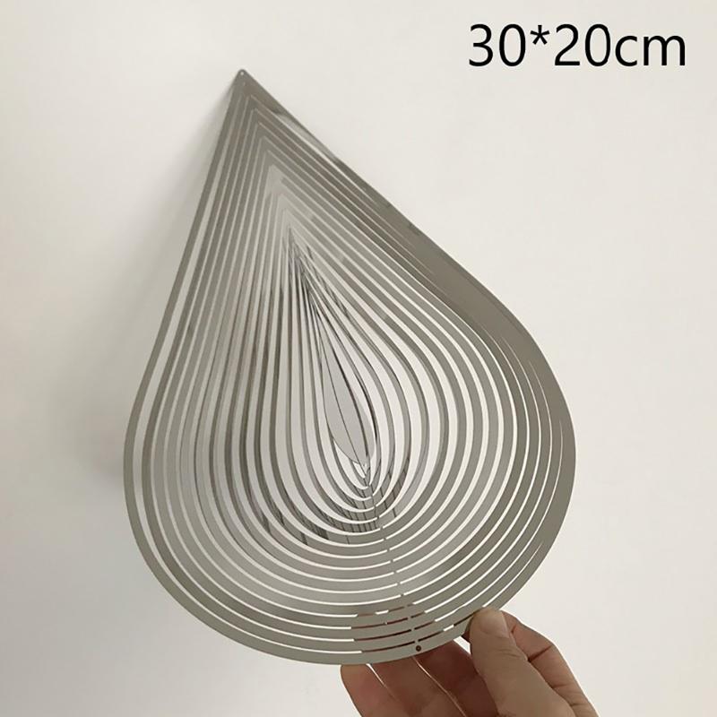Beating Wind Spinner Drop Shape из нержавеющей стали 3D вращающийся колокольчик для музыки ветра