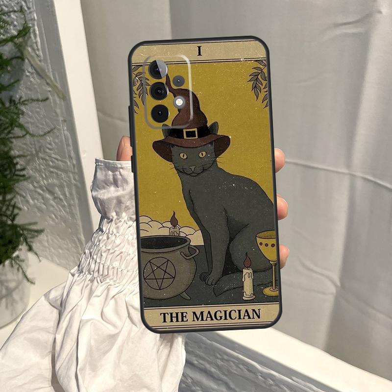 Чехол Moon Tarot Witch Cat для Samsung Galaxy A52S A06 A16 A26 A36 A56 A55 A35 A15 A53 A32 A33 A13 A14 A34 A54 A17