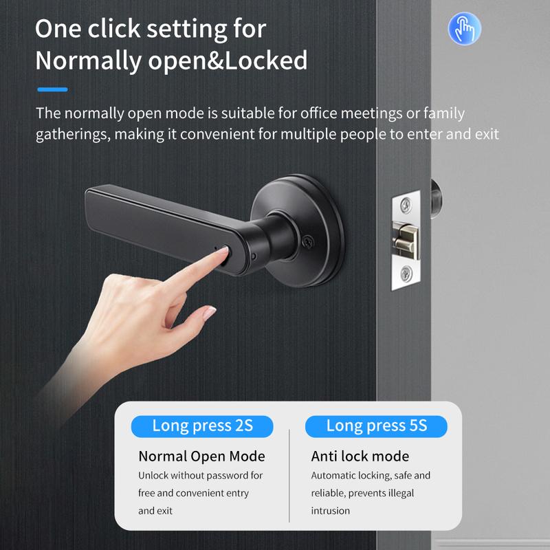 Q50 Bluetooth tuya Door Knobs Fingerprint Lock Handle Door Entrance Passage RFID CardLock With Key Password Lock IP65 waterproof