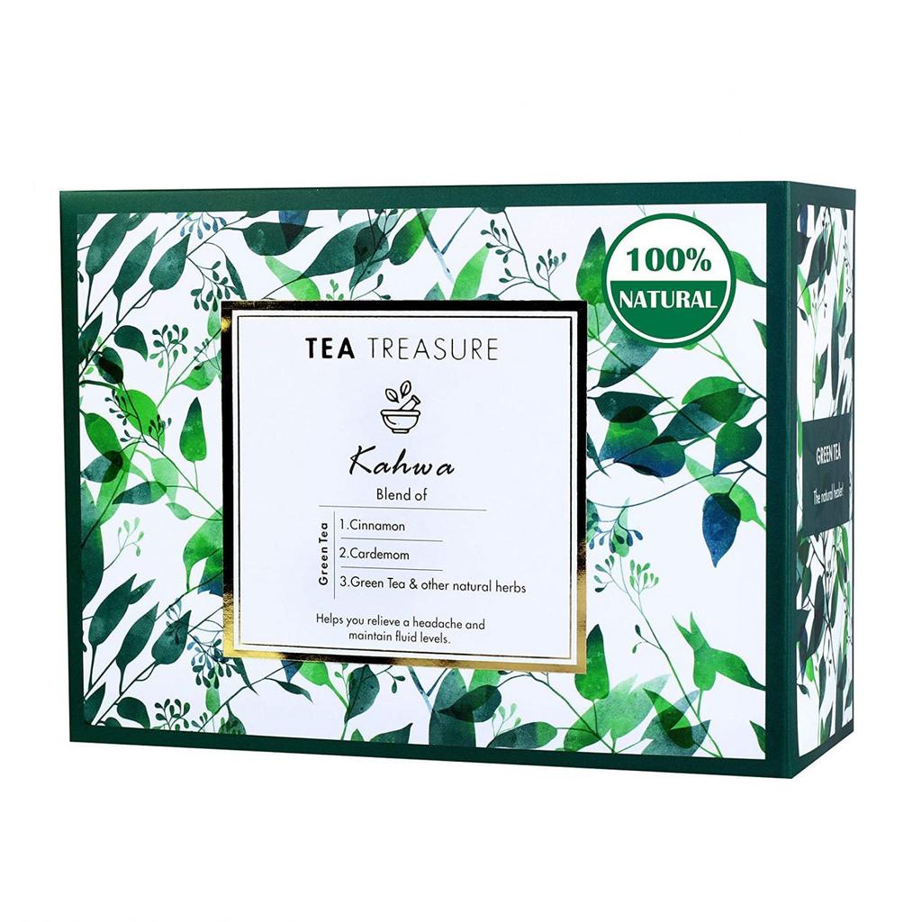 Green Tea Kahwa (18 Pack, 2 G), Kahwa Green Tea, Tea Treasure