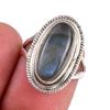 Natural Labradorite Gemstone 925 Solid Sterling Silver Jewelry Ring S.5.5 M5u68