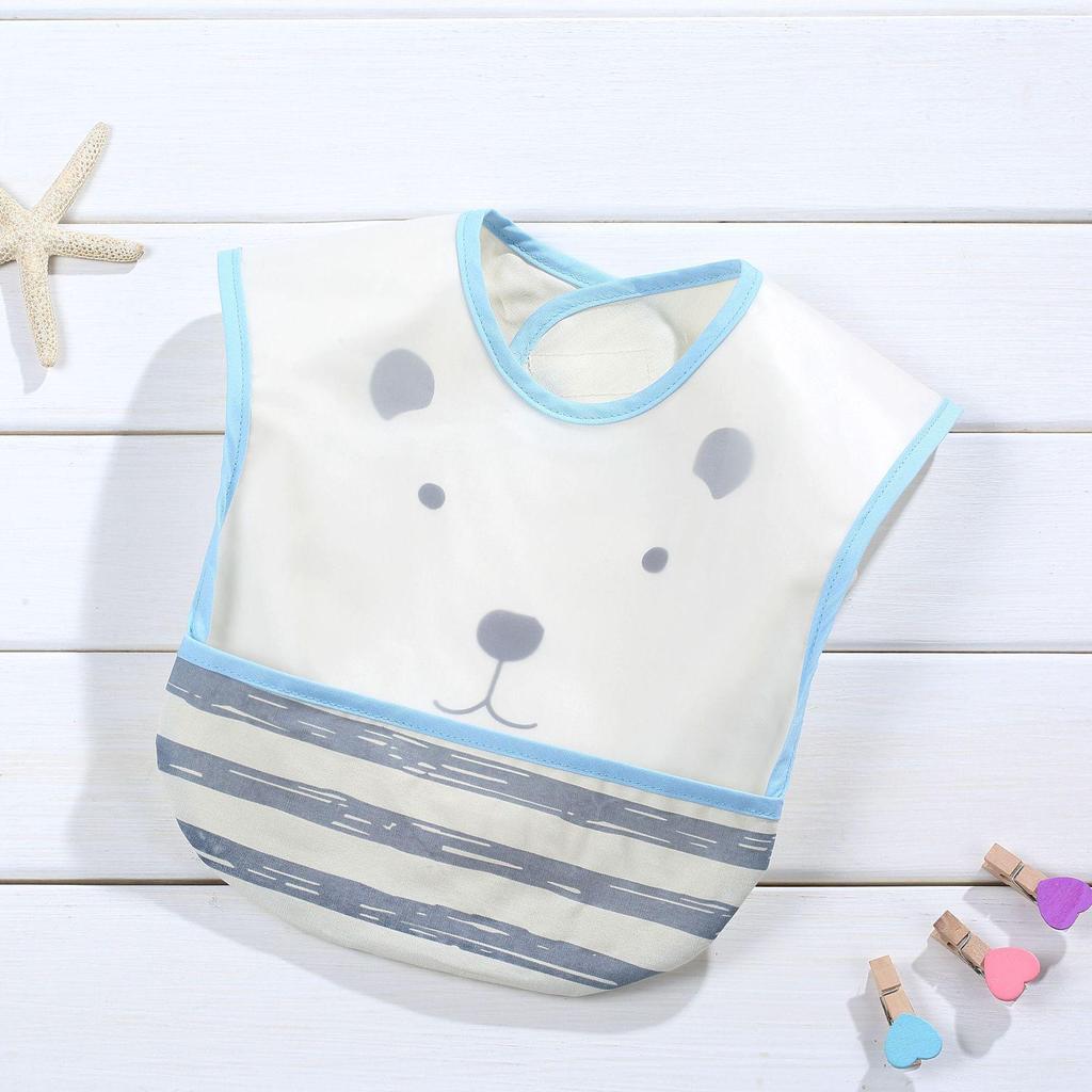 Водонепроницаемый детский слюнявчик с карманом - Дизайн, не требующий стирки