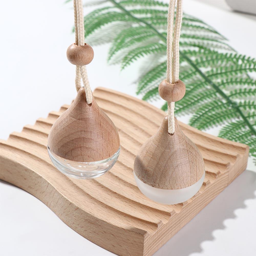 8 мл Пустой Подвеска Автопарфюм Матовые Мини Флаконы для Духов с Деревянной Крышкой Матовый Стеклянный Флакон Контейнер для Эфирного Масла Портативный