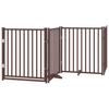 6 Piece Foldable Dog Gate with Door Brown 480 cm Poplar Wood