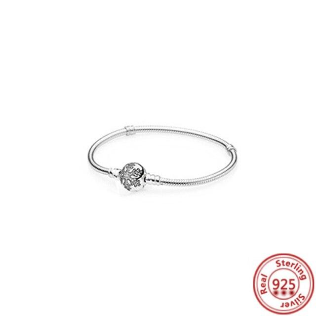 Корона-змея-цепочка, браслет из 100% стерлингового серебра 925 пробы, безопасные бусины в форме сердца, подвески, браслеты для женщин и девочек, изготовление ювелирных изделий своими руками