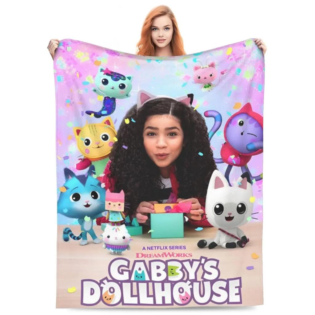 Милые одеяла для кукольного домика G-Gabbys Girl из флиса Весенне-осеннее Волшебный дом Дышащее Мягкое Одеяло-плед для Кровати Дивана Коврик Кусок