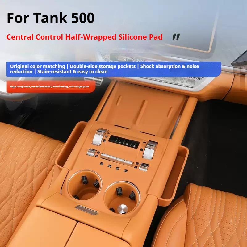 For GWM Tank 500 Hi4-T Hi4-Z 2026 Car Half Pack Silicone Pad for Central Control Water Cup Gear Shift Panel Car Accessories