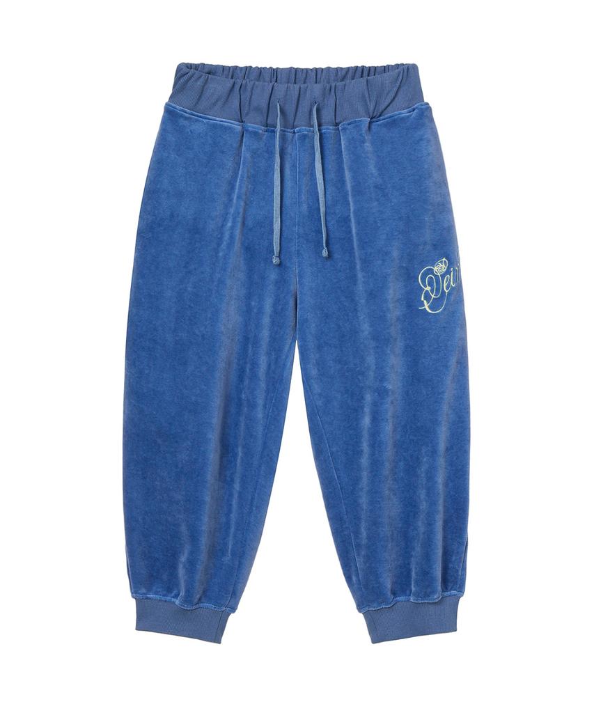 DEINET Rose Typo Capri Jogger Pants In Blue