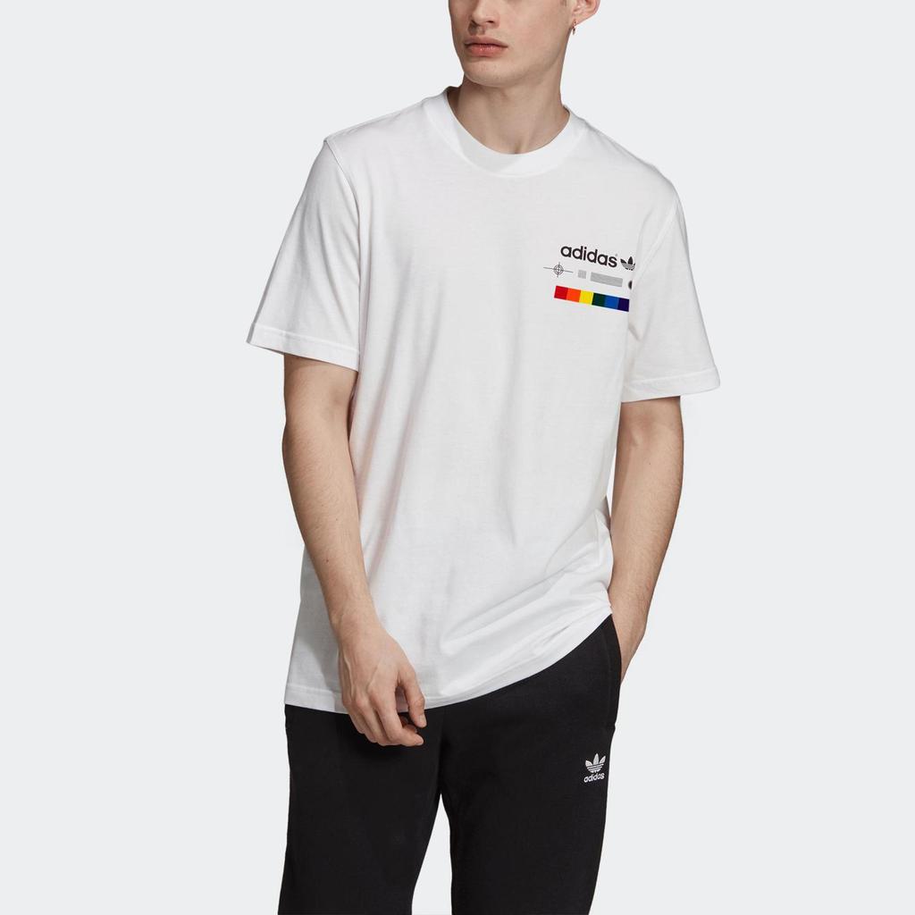 adidas Оригинальная футболка Spectrum с круглым вырезом из мягкого хлопка, повседневная, с принтом букв, с коротким рукавом, мужская, белая EI6215
