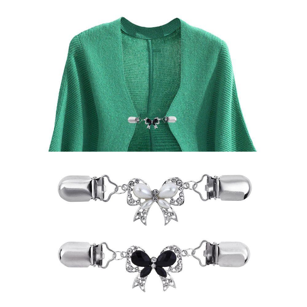 Брошь-булавка для свитера, блузки, кардигана с rhinestone-украшением и ретро-резьбой, зажимы для воротника рубашки, зажимы-утки, брошь для шали