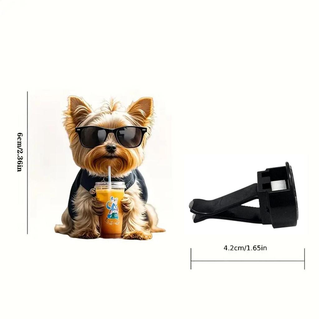 Vent Air Fresheners For Vehicles 2D Flat Acrylic Diffuser Decorative Dog Perfume Diffuser For Daily Commute Road Trip Night