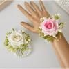 Шелковая Свадебная Брошь Искусственный Цветок на Грудь Жениха Элегантная Роза Бутоньерка Свадебные Аксессуары