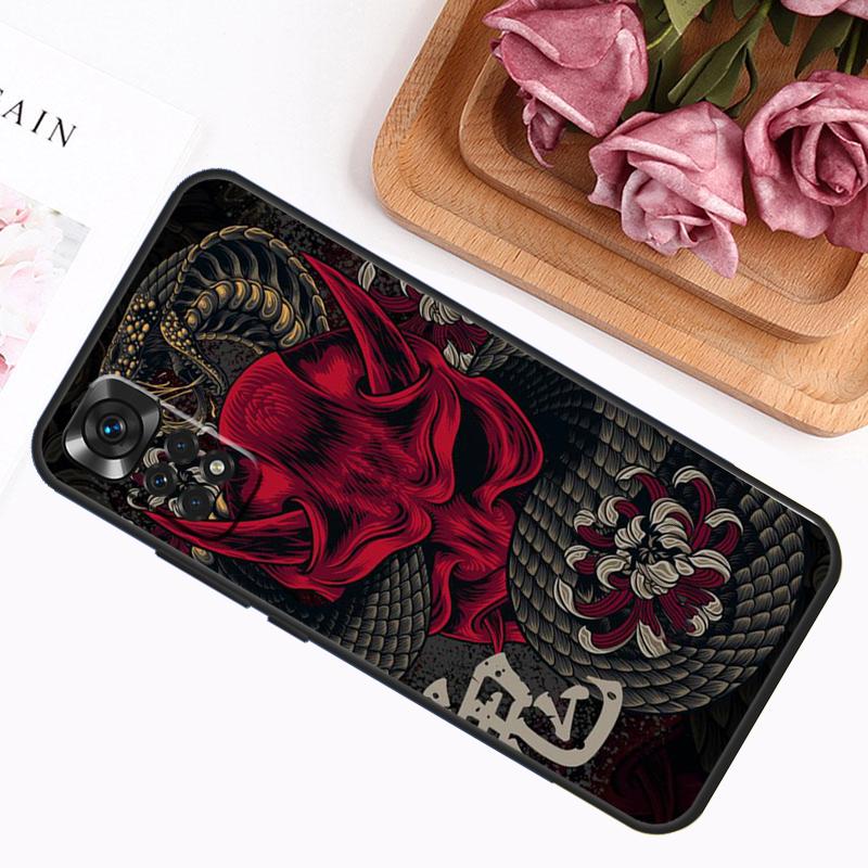 Чехол-маска Самурая Они для Xiaomi Redmi Note 13 Pro 14 12 11 9 10 9S 10S 11S 12S Redmi 12C 13C 14C 10C