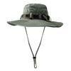Men Sun Hat Solid Color Vintage Durable Great Fasten String Big Brim Fishing