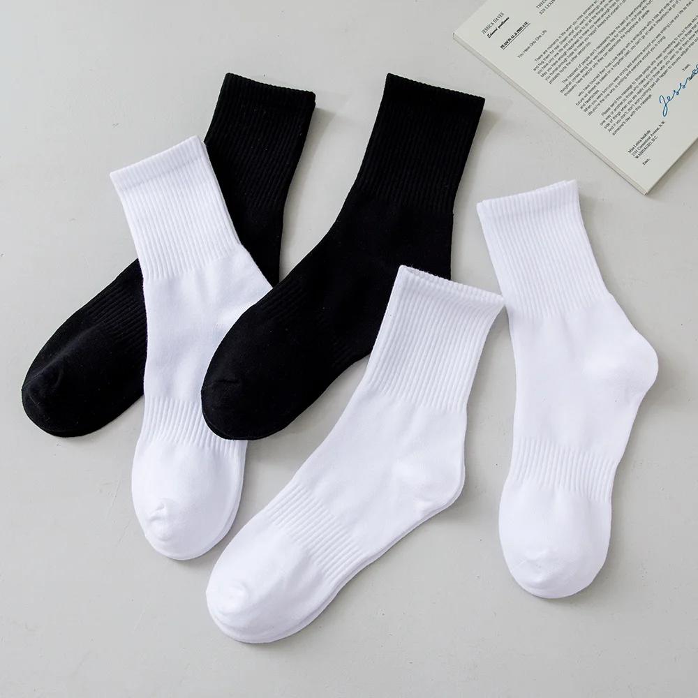 5Pairs Brand Men Cotton New Style White Socks Men Soft Breathable Sports Long Socks Summer Winter for Male Socks Plus Size