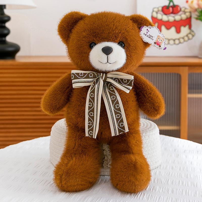 Новая плюшевая игрушка Медведь с галстуком-бабочкой Сердце девочки Сопровождающий плюшевый мишка Подарок на день рождения Медведь для обнимания