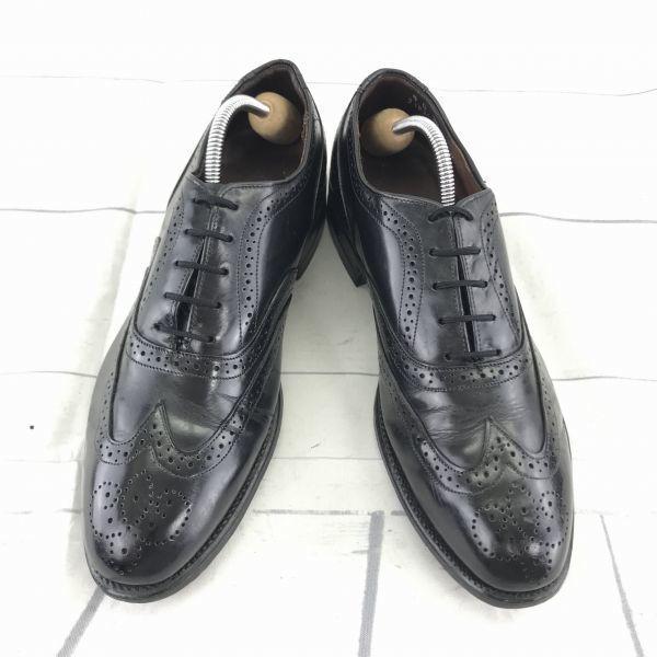 Винтажный американский джентльмен США Кожаные Wingtip Черные 26.5(ИСПОЛЬЗОВАЛ)